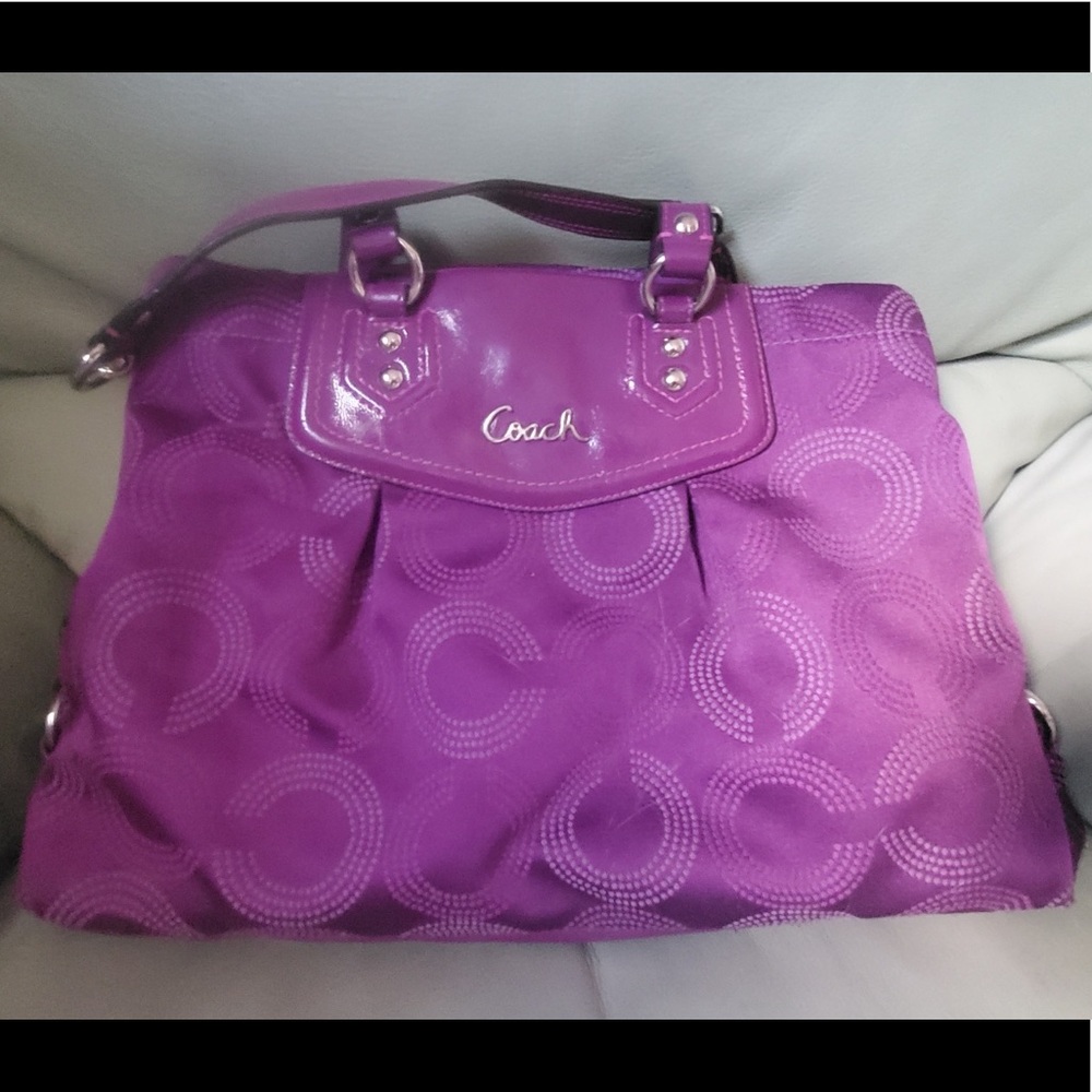 Coach Ashley Dotted Op Art Carry All Satchel F20049